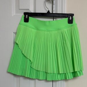 Lululemon Athletica Lime Green Pleated Mini Skirt